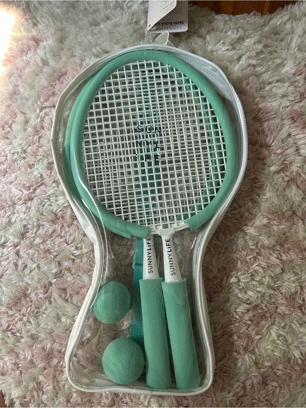 Sunnylife Mint Green Paddle Ball Set with Matching Balls